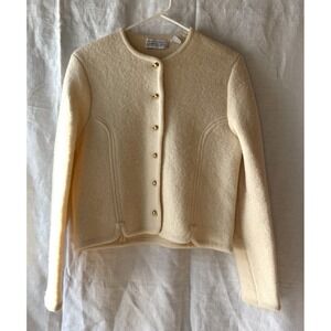 Vtg Anderson Little Women's Sweater Cardigan Jacket 100% Boiled Wool - Size‎ 7/8